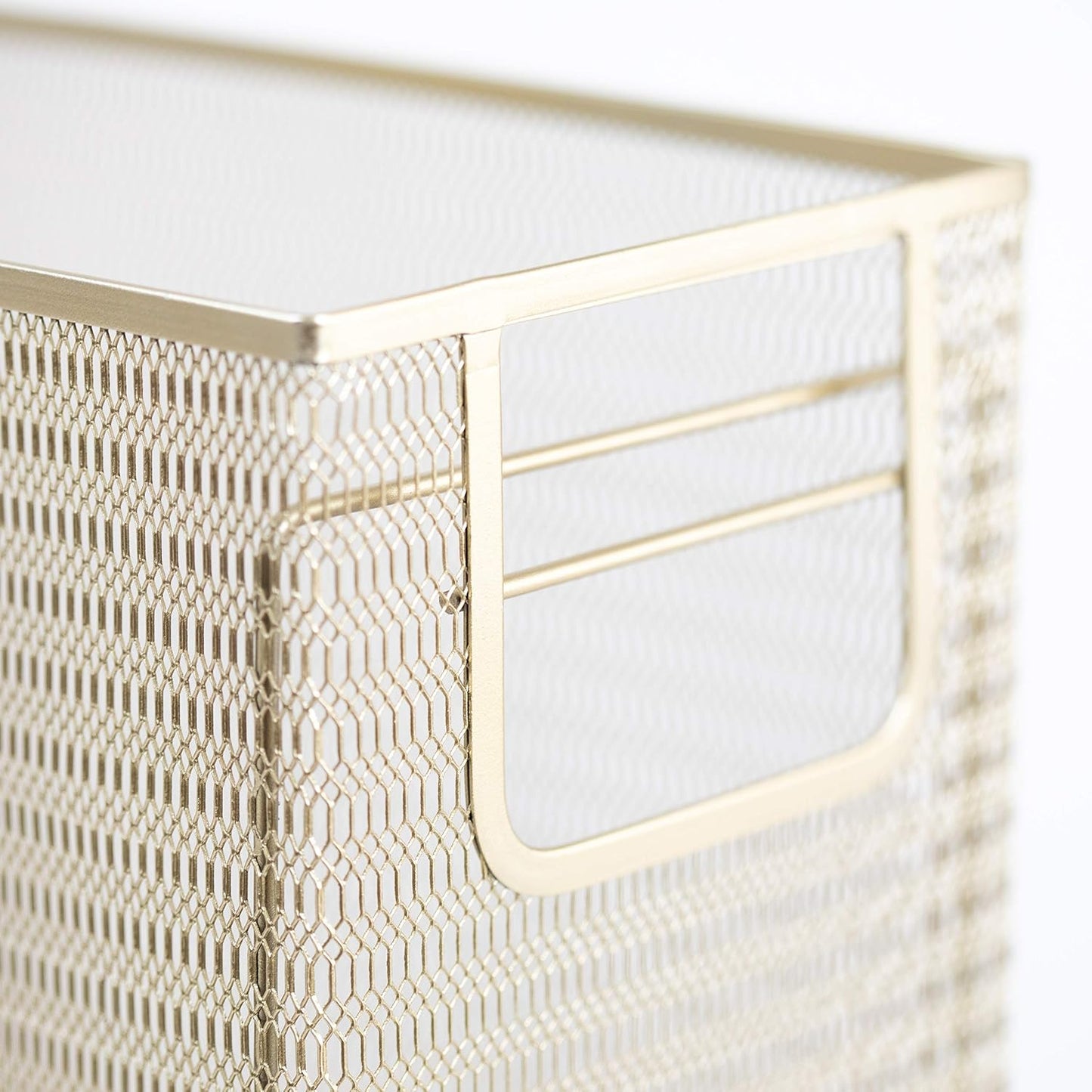 BLU MONACO | Gold Desk File Folder Organizer Set | Desktop Hanging File Organizer with Letter Size Holder | Hanging