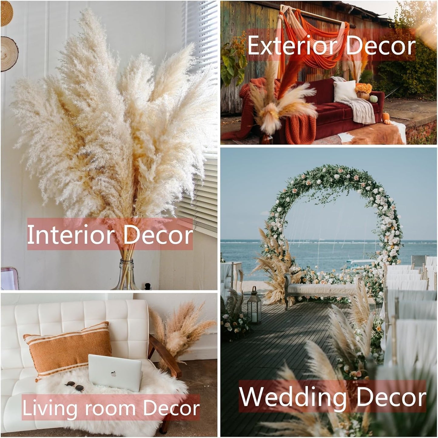 Floor Plants / Tall pampas grass for Floor Vases / Set of 10