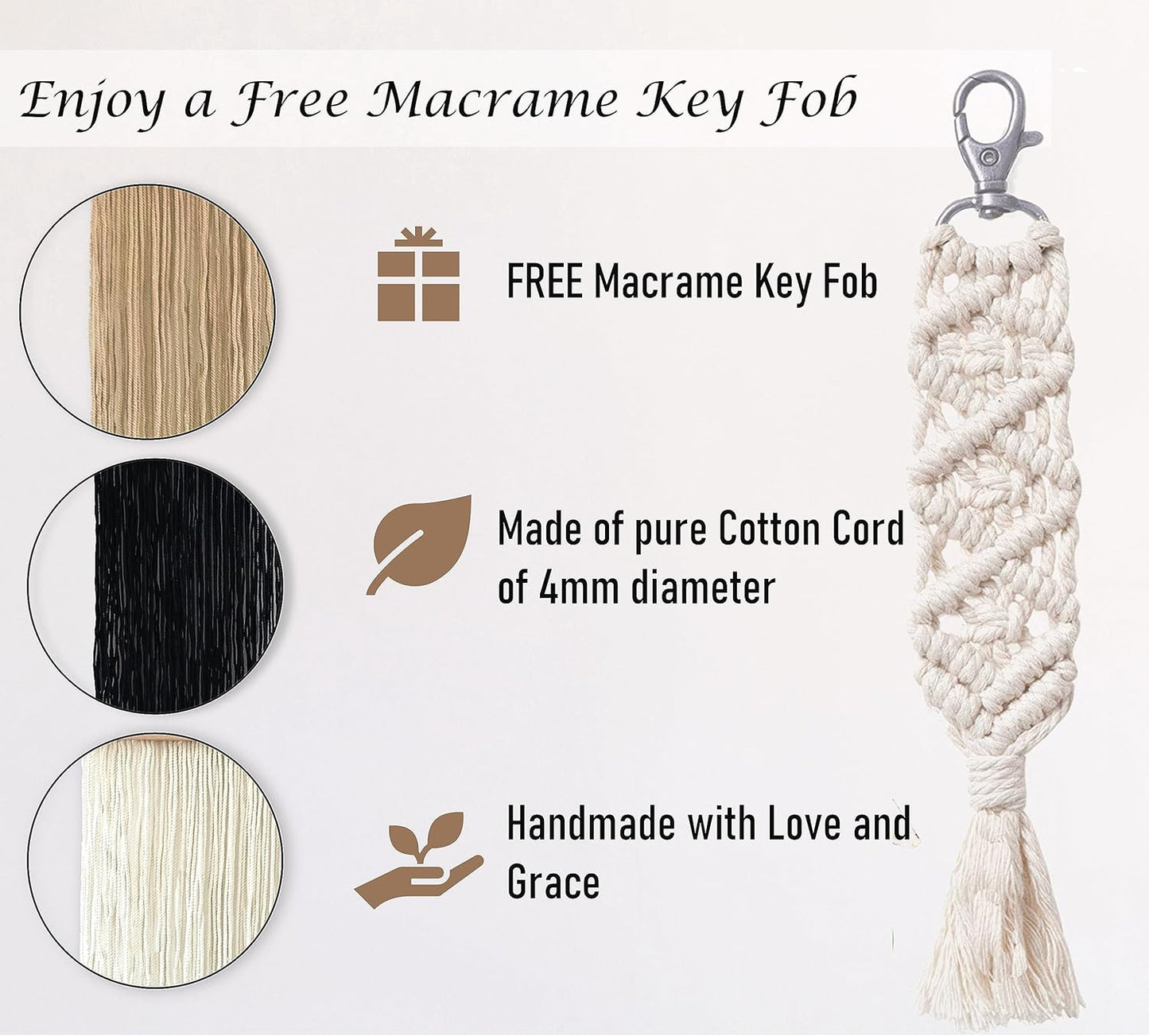 Macrame Wall Hanging Tapestry Woven Boho Home Chic Wall decor Bohemian / Neutral / Set of 3