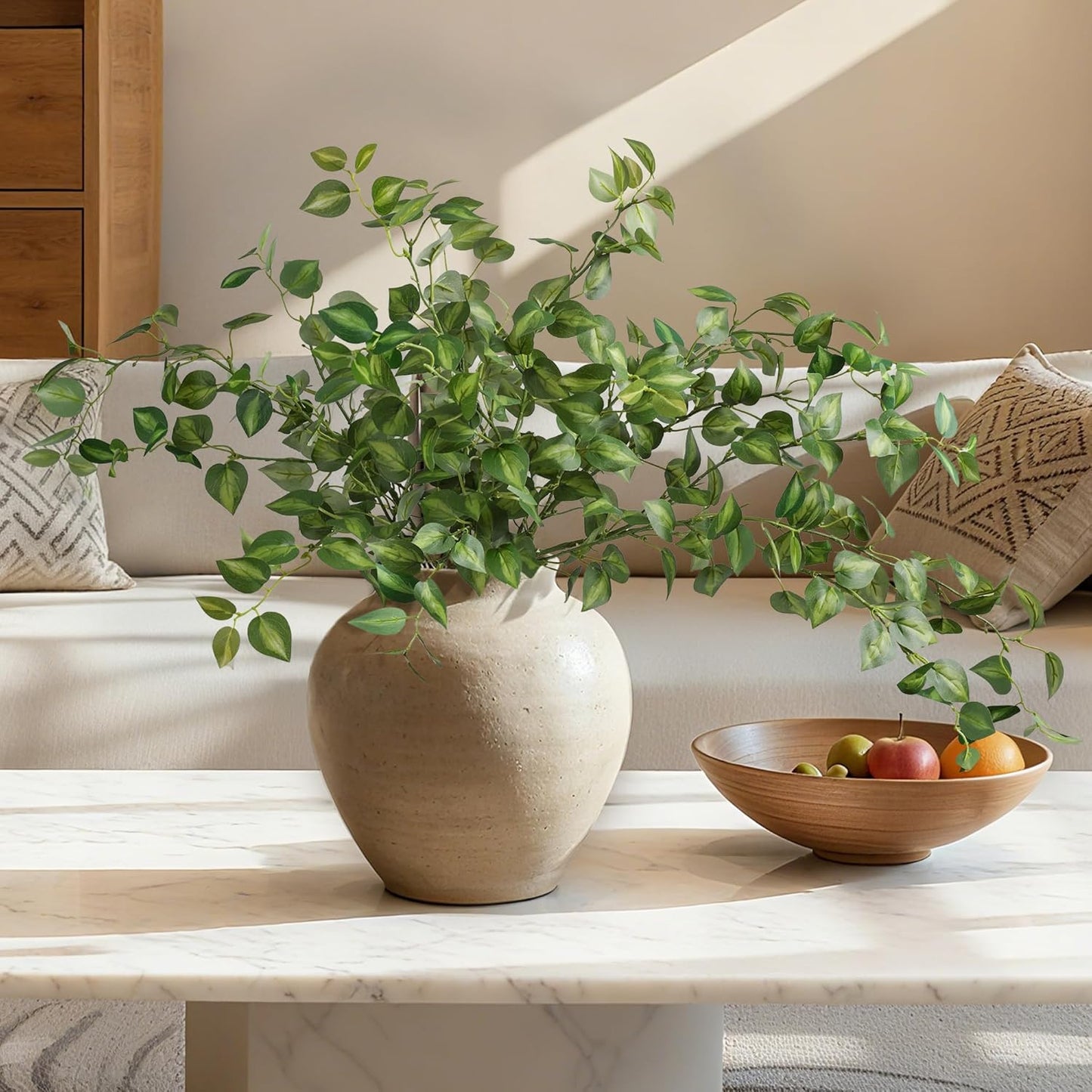 Artificial Eucalyptus Leaves Stem Plants for Spring Decor / Green / 32.7 Inch / Set of 5