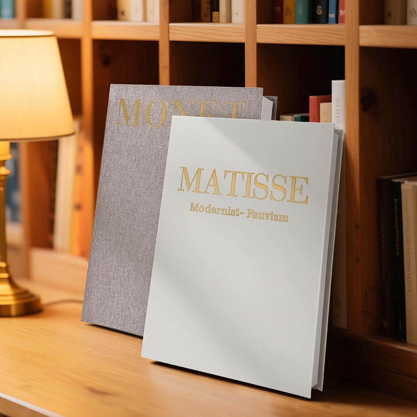 Linen Books Stack Bookshelf / Decorative Book Sets / White