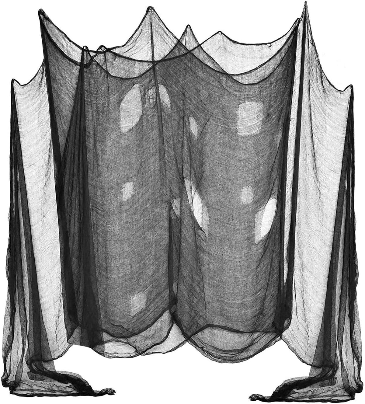 [2 Packs Halloween Creepy Cloth, Spooky Giant (48 x 240 in.) Cheese Cloth Tapestry for Party Supplies Decorations Outdoor Yard Home Wall Decor, Black