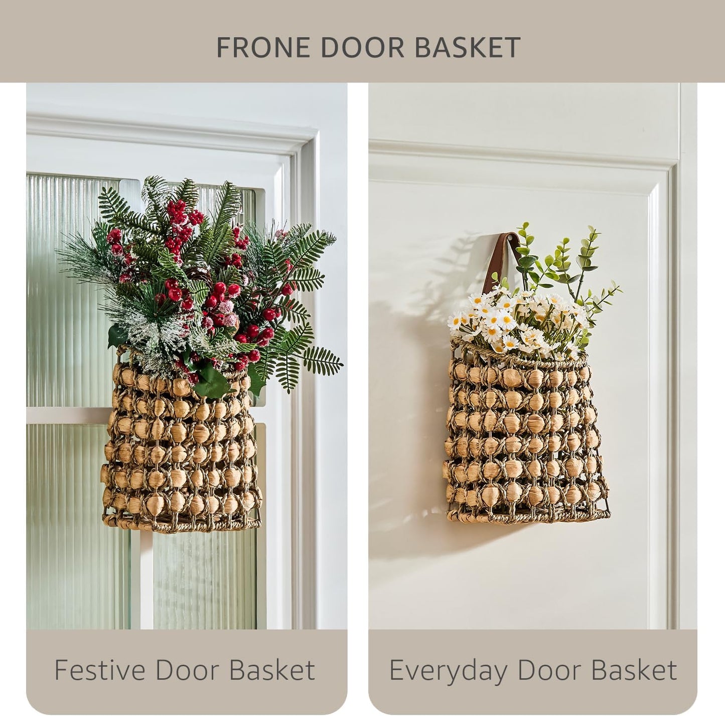 Wall Hanging Pocket Basket Portable Storage Basket Decorative Boho Mounted Organizer Dried / Mix