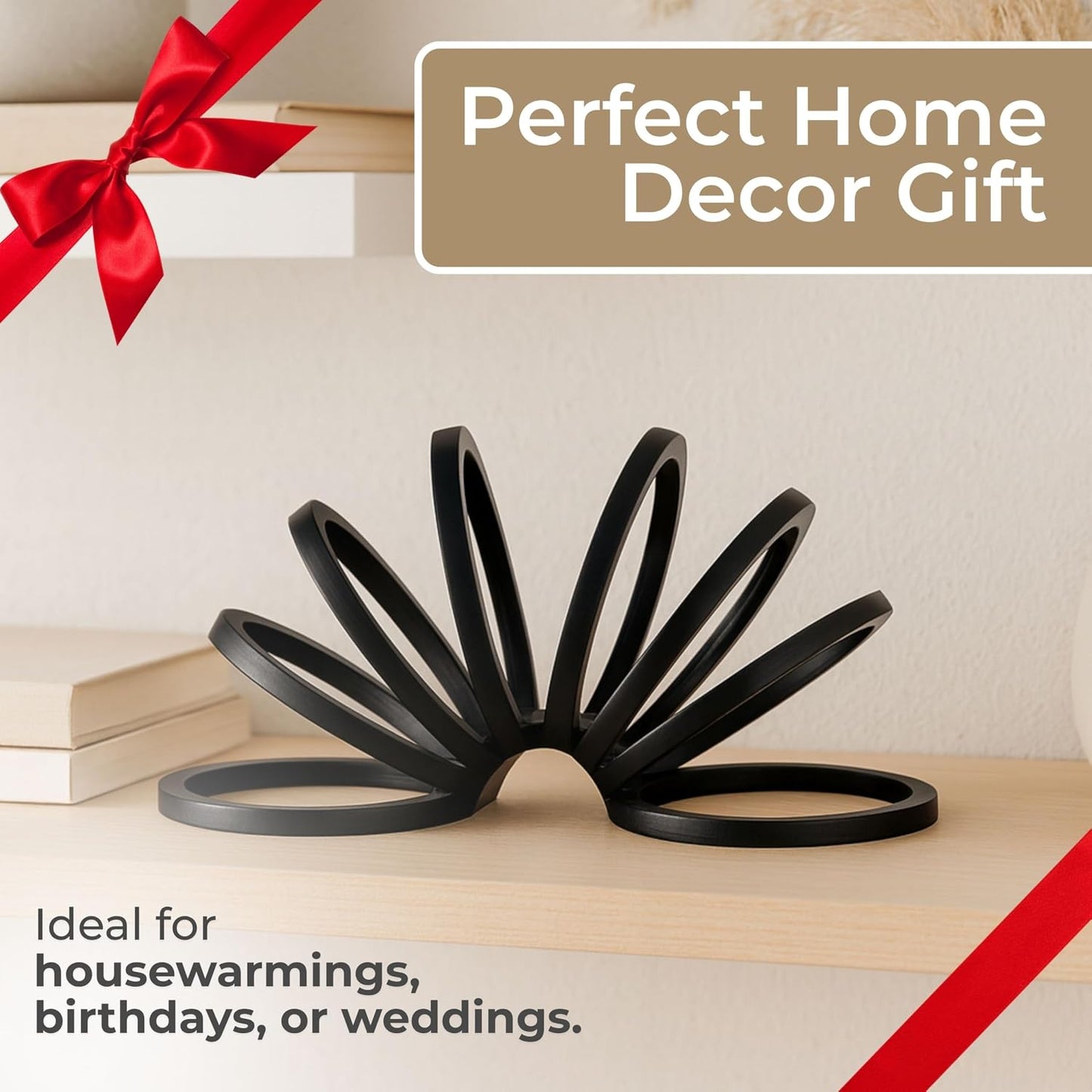 Metal Decorative Sculpture / 6.0" H / Black