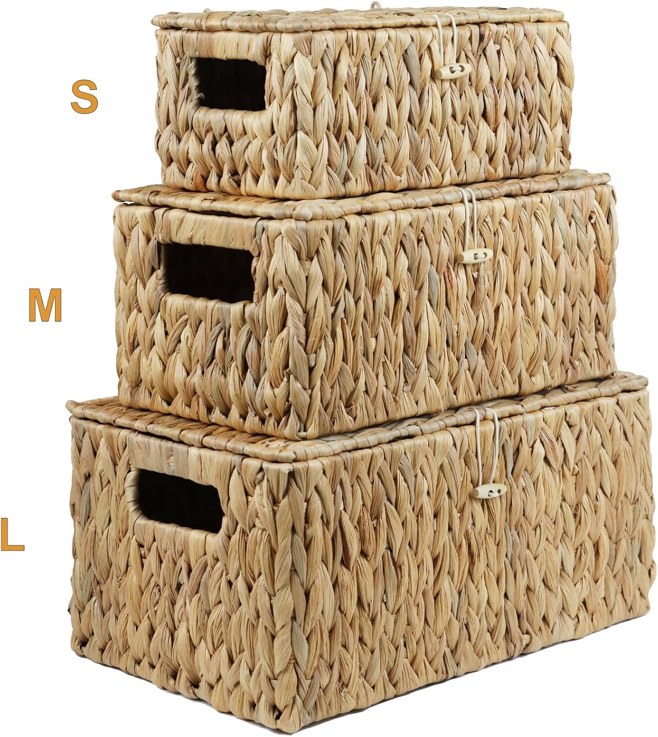 Wicker Basket / Rectangular Woven Basket / Small / Natural