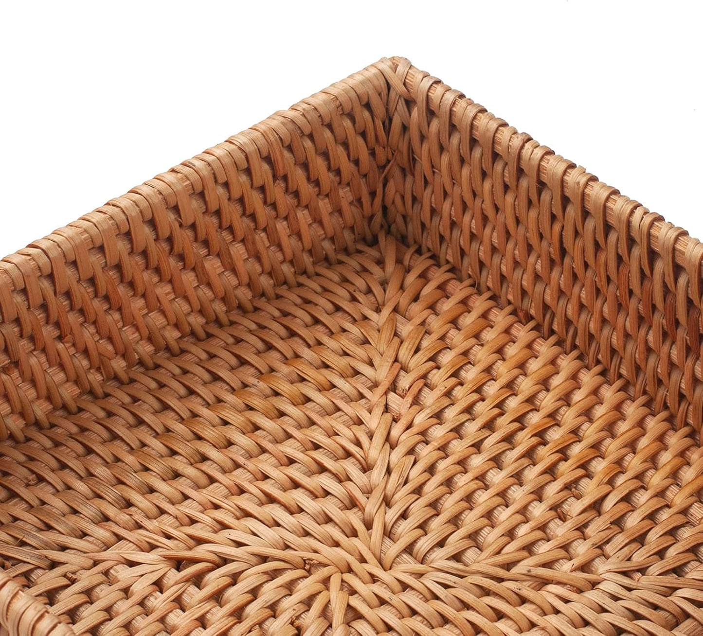 Rattan Napkin Holder Woven Flat Napkin Basket Tray / Square / 7.5 x 7.5 x 2.5