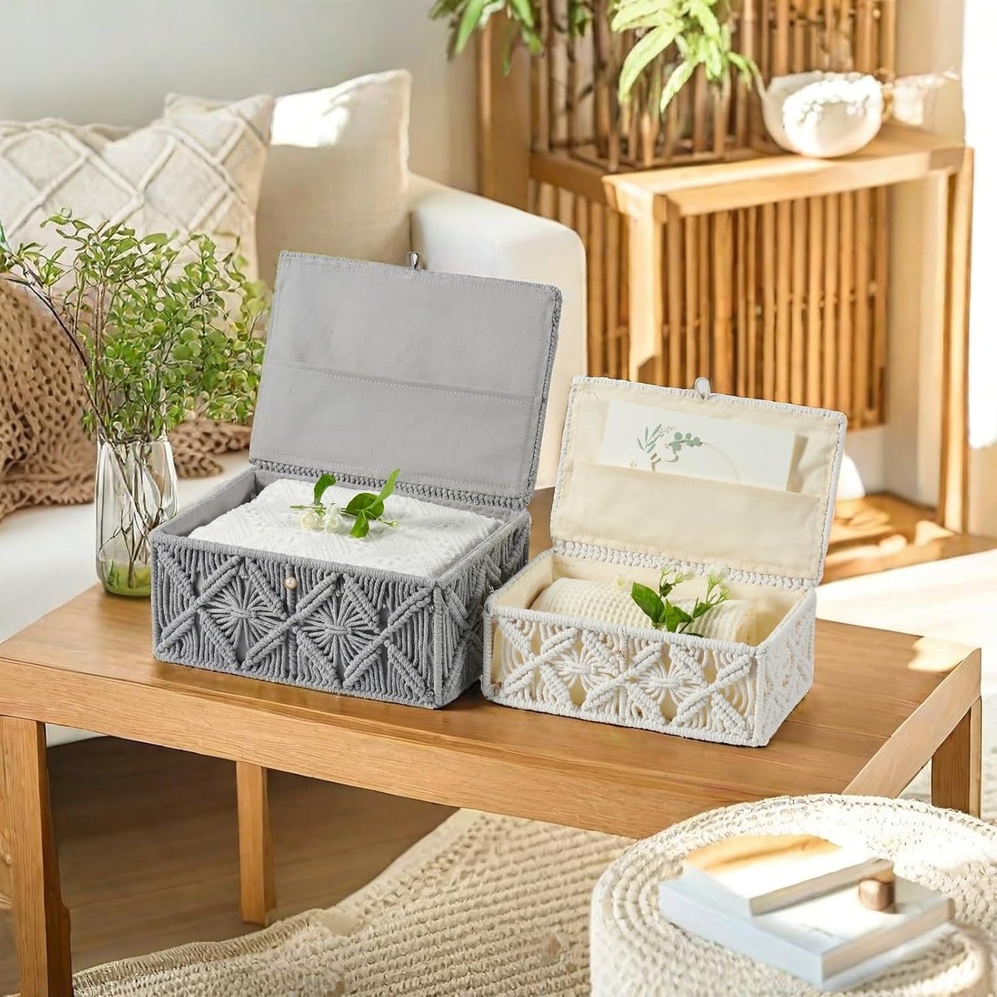 Decorative Boho Storage Baskets / Small / Gray