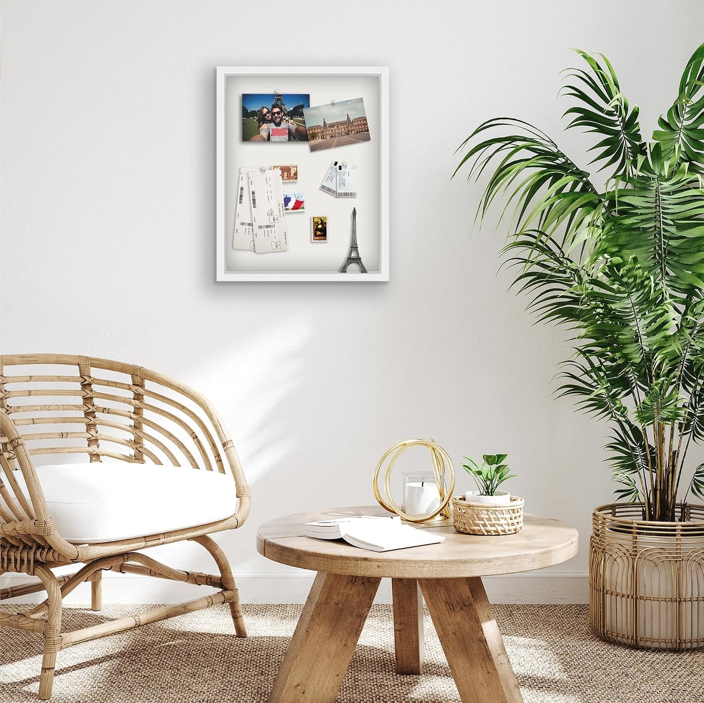 Americanflat 16x20 Shadow Box Frame - Engineered Wood - White | Polished plexiglass front, 1.5 inch interior depth