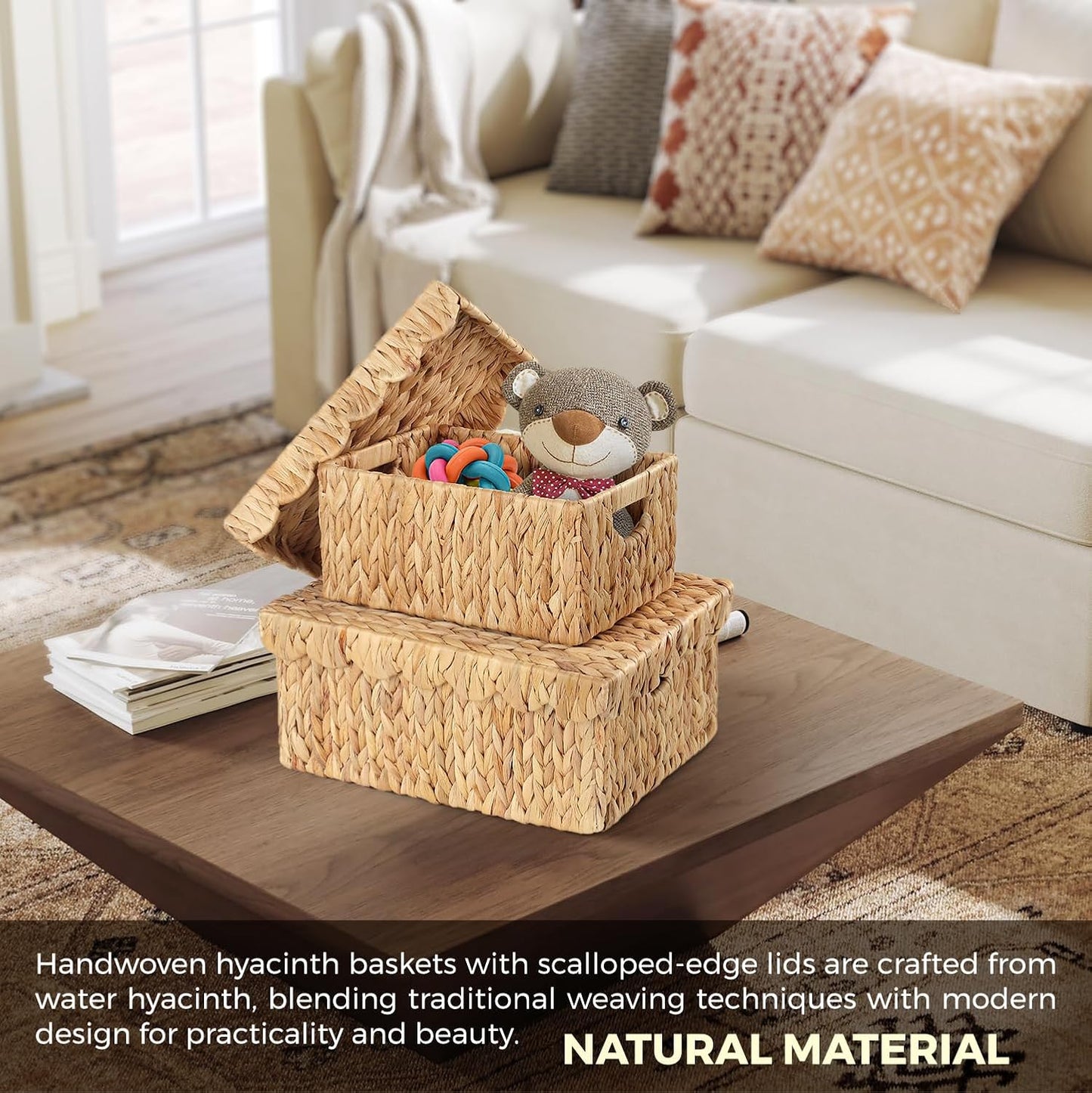 Decor Wicker Storage Basket / Natural / Set of 2