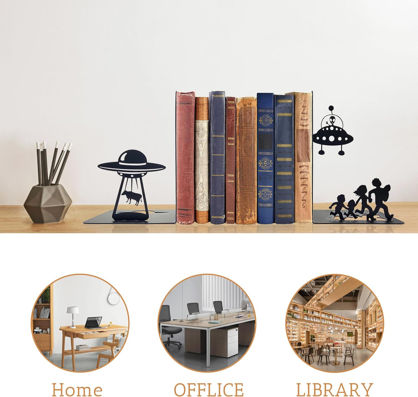 Modern Bookends / Decorative Bookends / Black
