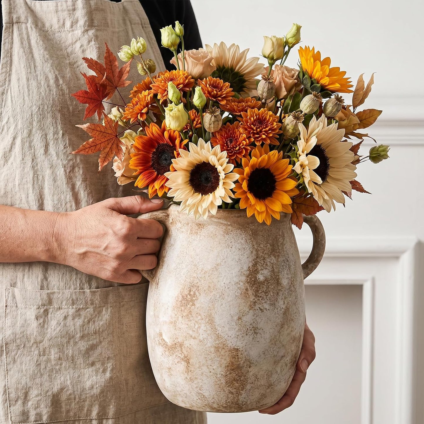 Ceramic Flower Vase / 1-terracotta/7.9 / 7.9 Inch