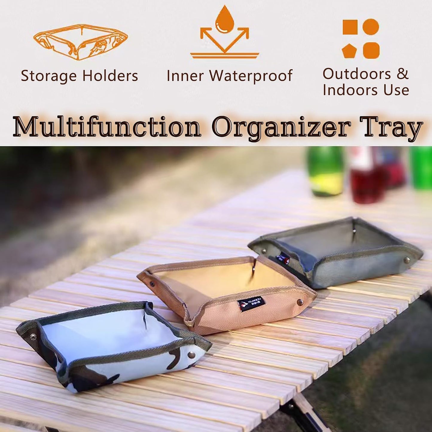 Foldable Valet Tray / Camo / Set of 2