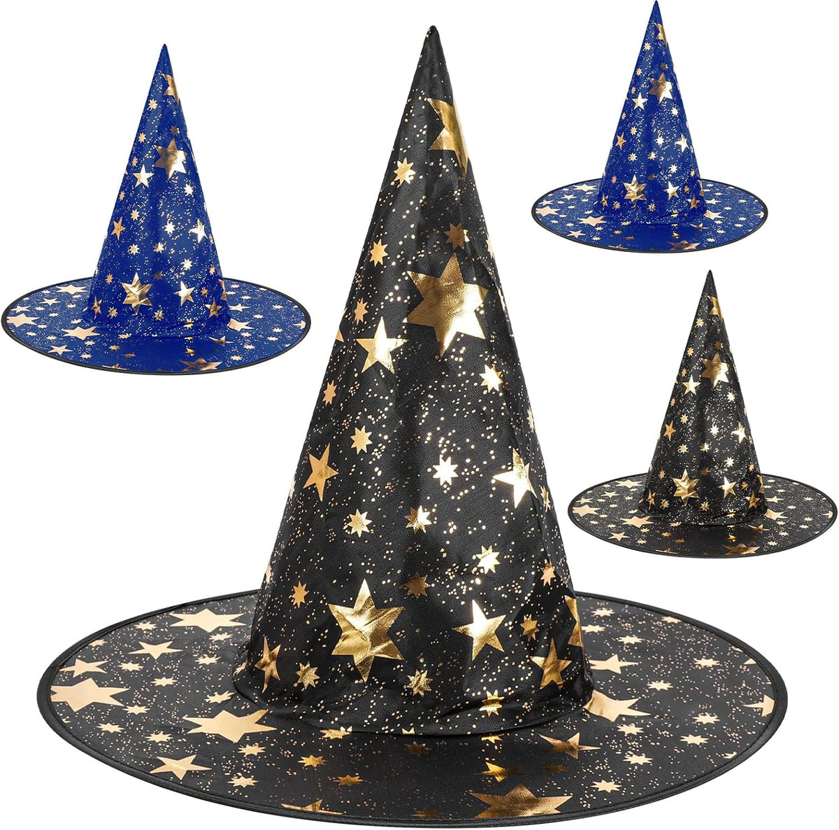 4pcs Witch Hat, Wizard Hat for Women Men, Witches Hat Halloween Decor