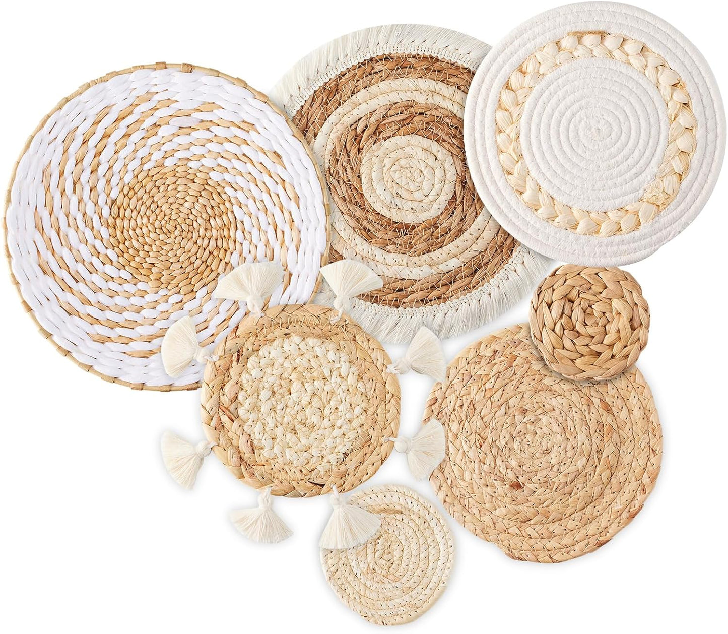 Boho Wall Basket Decor / A / Set of 7