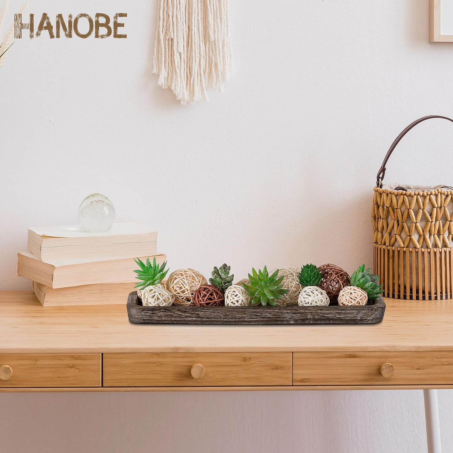 Rustic Wood Centerpiece Tray