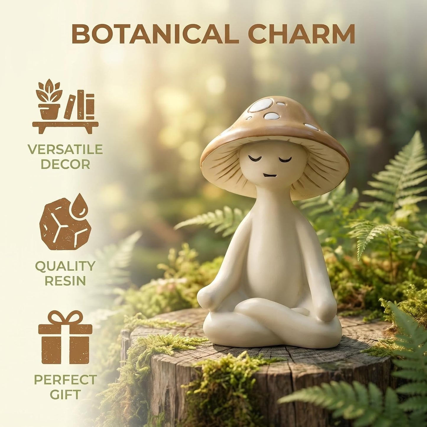 Meditation Mushroom Figurine Resin