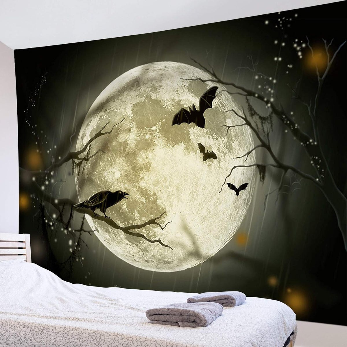 LB Halloween Full Moon Tapestry Wall Hanging, 60x40 Inches