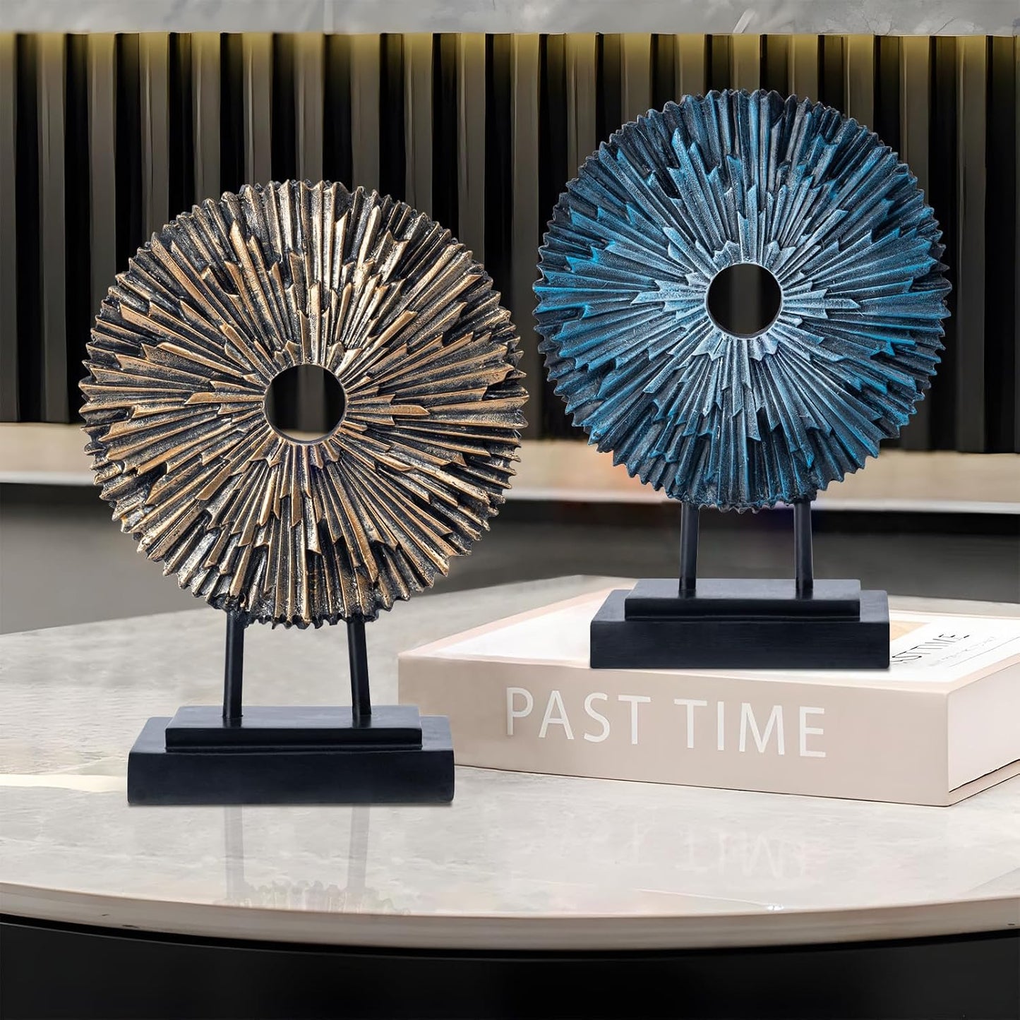 Round Statue HomeDecor Kitchen / Silver&blue