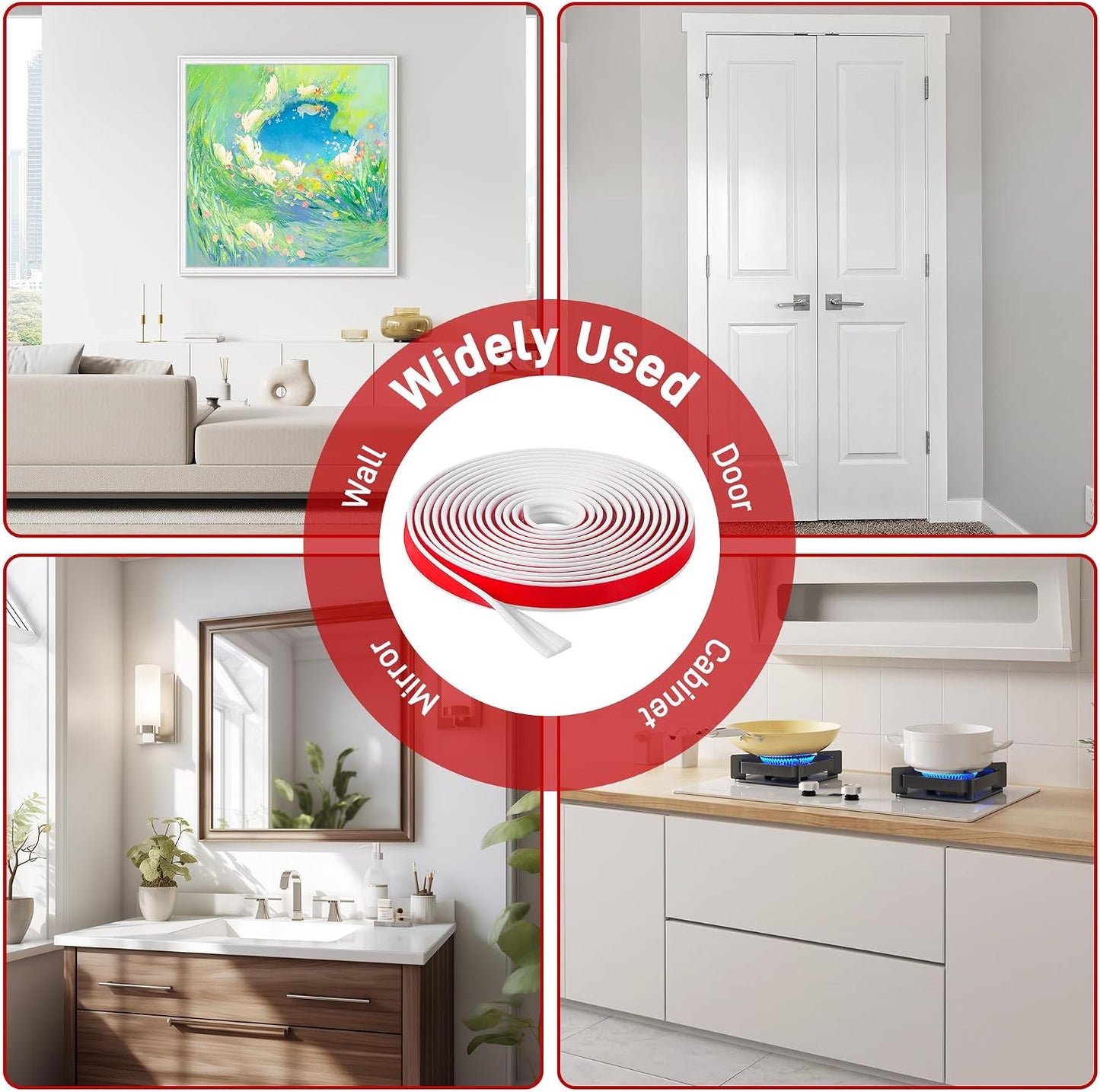 Decorative Mirror Frame Border / White