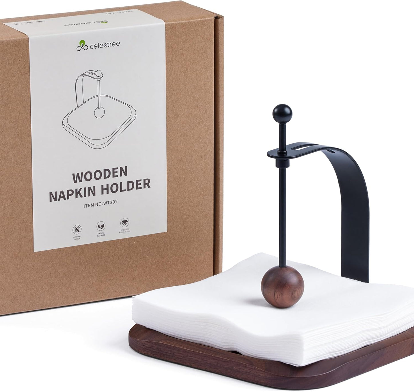 Wooden Napkin Holder / Black Walnut