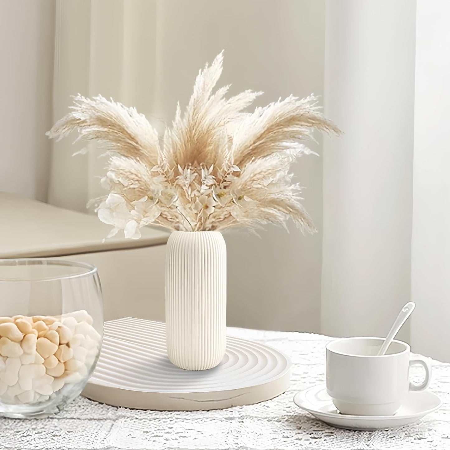 Ceramic Vase for Flowers / Tall White