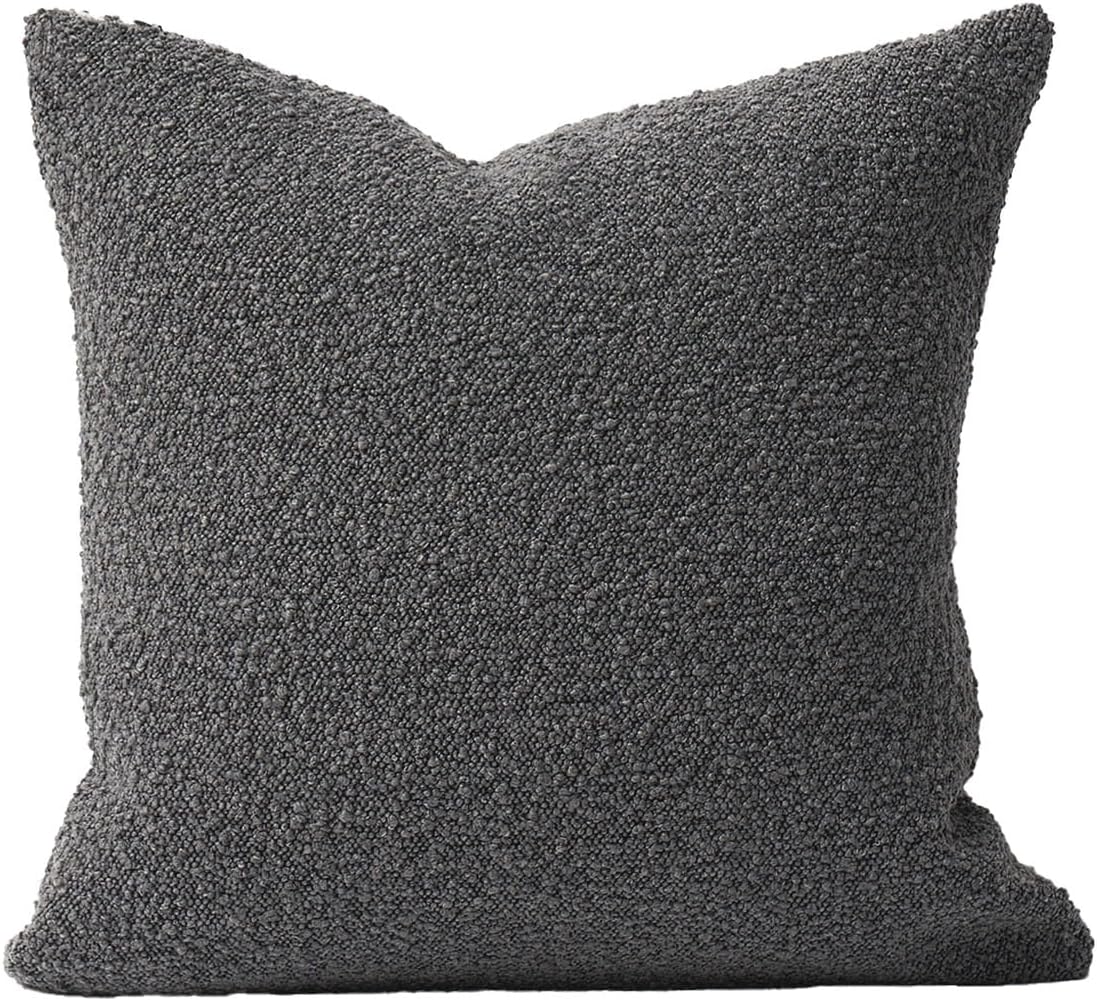 Boucle Pillow Covers Throw Pillow Covers Decorative Pillows for Bed Sofa / Graphite Grey / 20 x 20