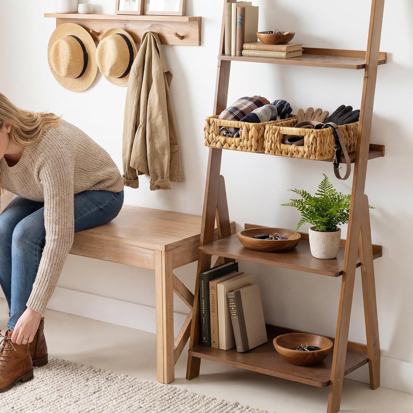 Small Wicker Baskets for Organizing in Living Room and Shelf / Natural / 2 x 11 / Set of 2