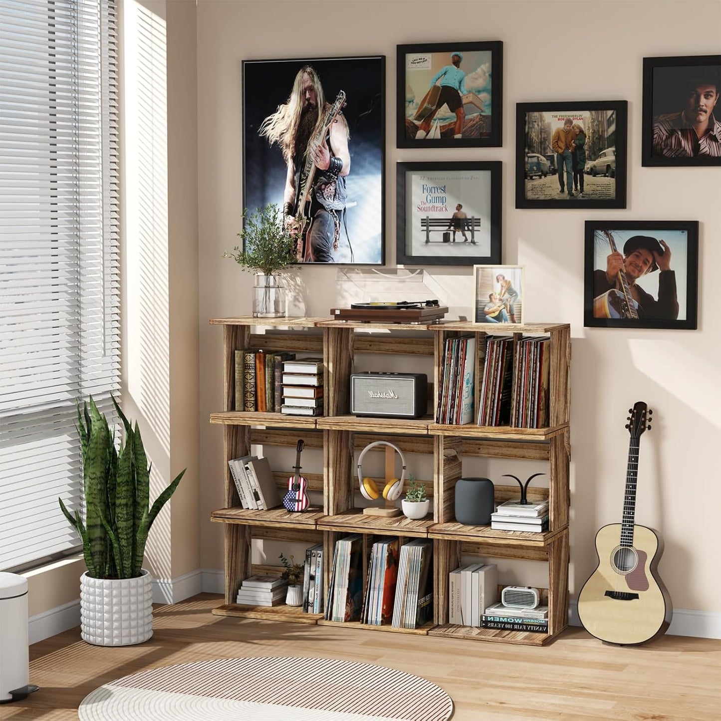 Emfogo 4 Pack Vinyl Record Frame for the Wall, Wall-Mounted Vinyl Record Display Frame, Album Frames for 12x12 Inch LP