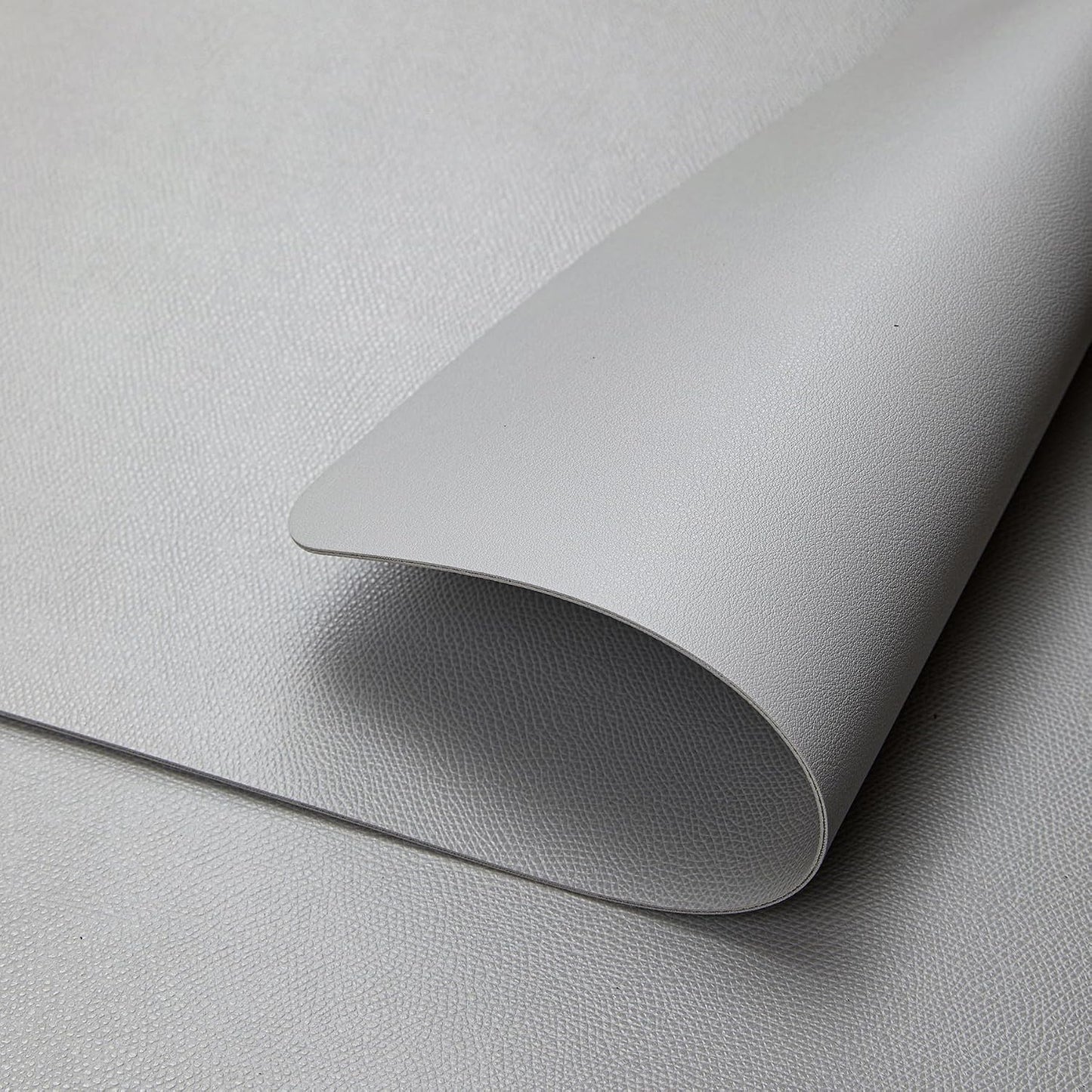 DOLOPL Light Grey Placemats Set of 6, Wipeable Faux Leather Place Mats | Leather-look, Easy Clean,Washable, Heat