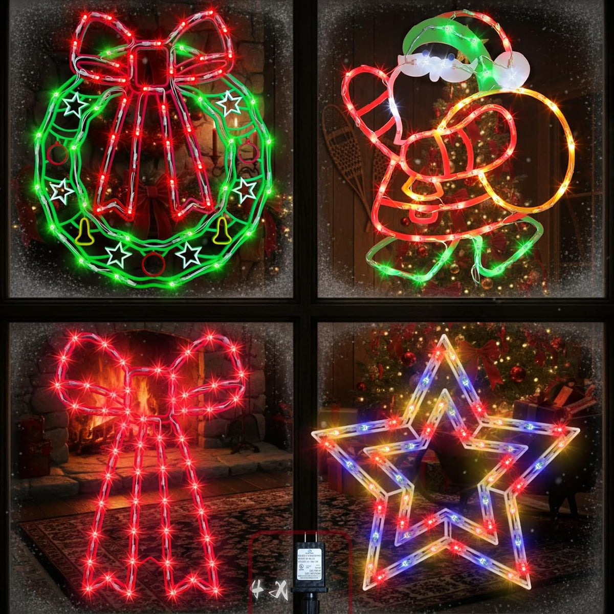 TRWYMZ Christmas Decorations - 16" Christmas Window Silhouette Lights