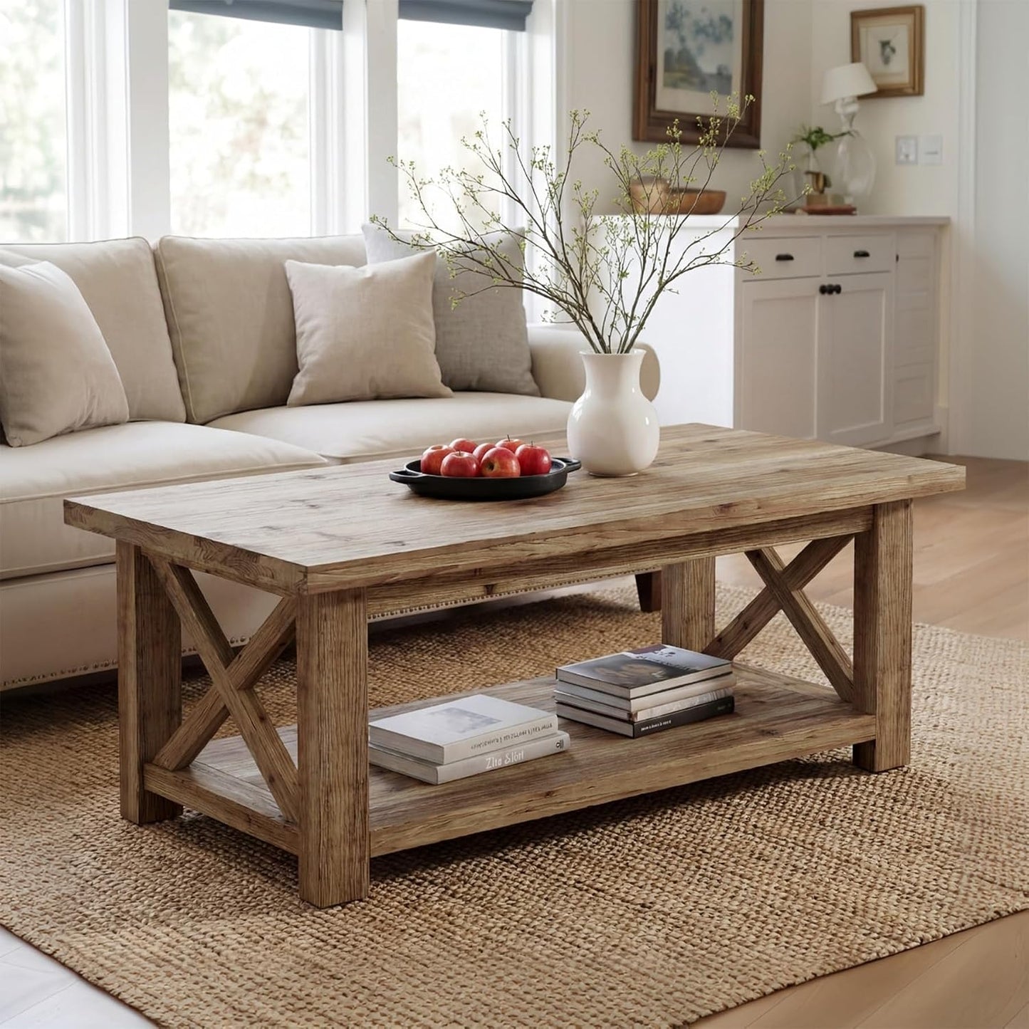 Fultyle Round Side Table, Small Drink Table for Small Spaces, Modern Accent End Table Nightstand with Solid Wood Leg