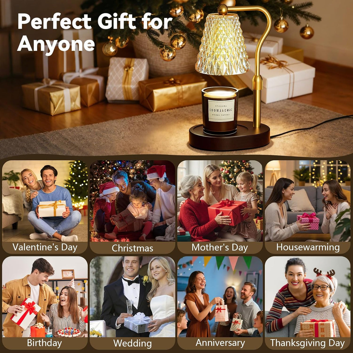 Candle Warmer Lamp with Timer Dimmable, Birthday Gifts for Women Mom, House Warming Gifts New Home Decor, Wax Melt