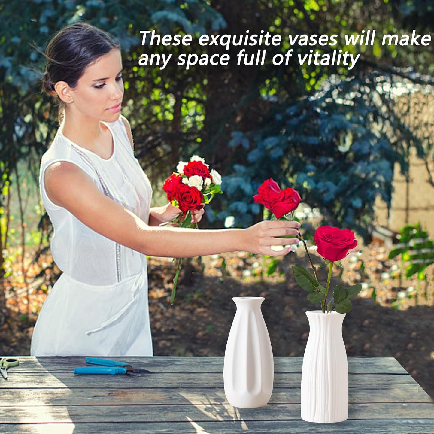 5'' Ceramic Bud Vases / 01 / White / Set of 10