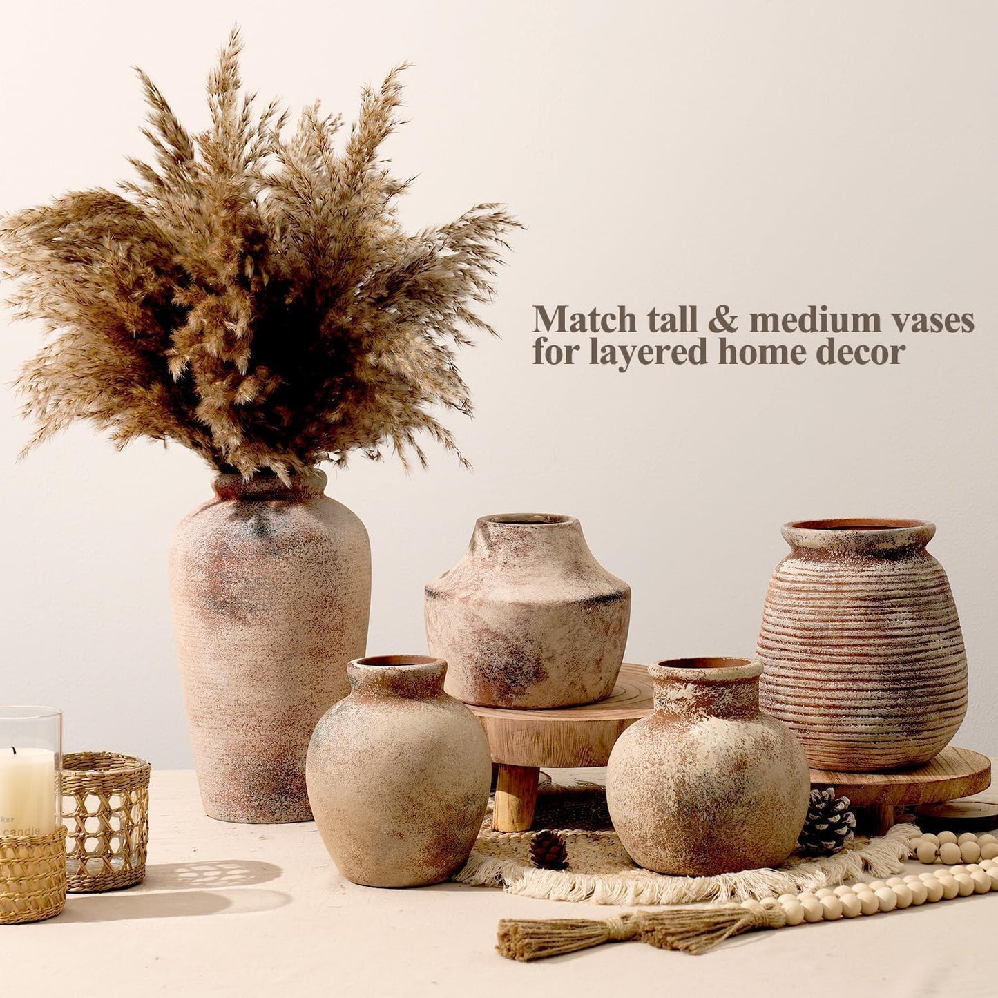 Rustic Farmhouse Vase / 101-terracotta / 10.8 Inch