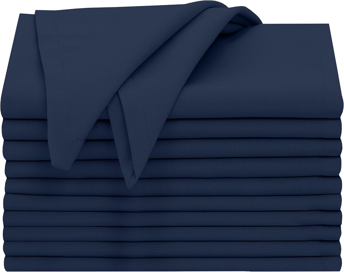 Ruvanti Cloth Napkins Set of 12, 100% Cotton 18”x18” - Pageant Blue | Washable, Soft, Durable & Absorbent Everyday