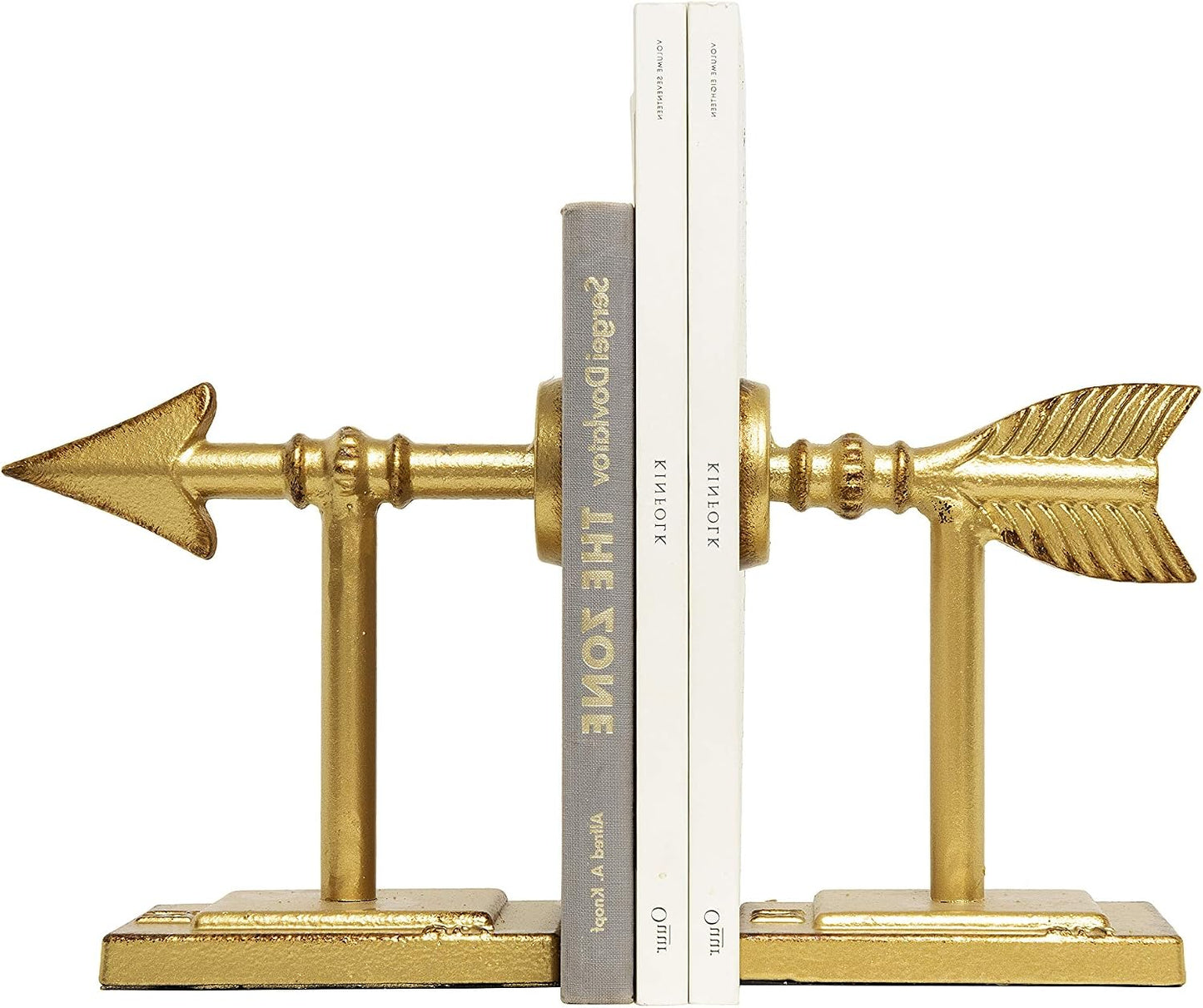 Decorative Cast Metal Arrow Bookends / Gold / Set of 2