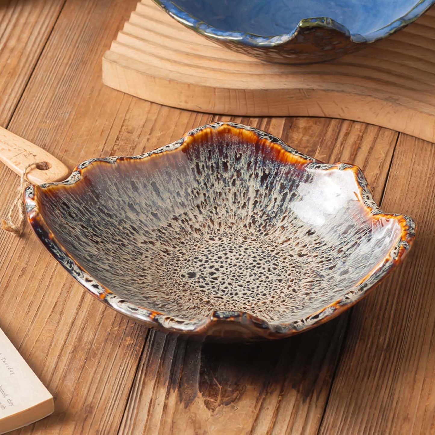 8" Small Ceramic Decorative Bowl 1 Pice / Reactive Glaze