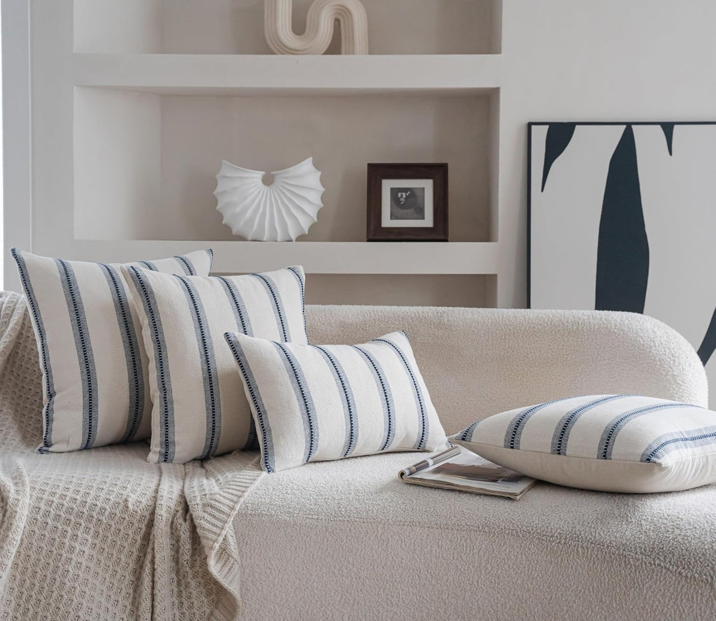 Boho Throw Pillow Covers / Navy Blue / 18 x 18 / Set of 2