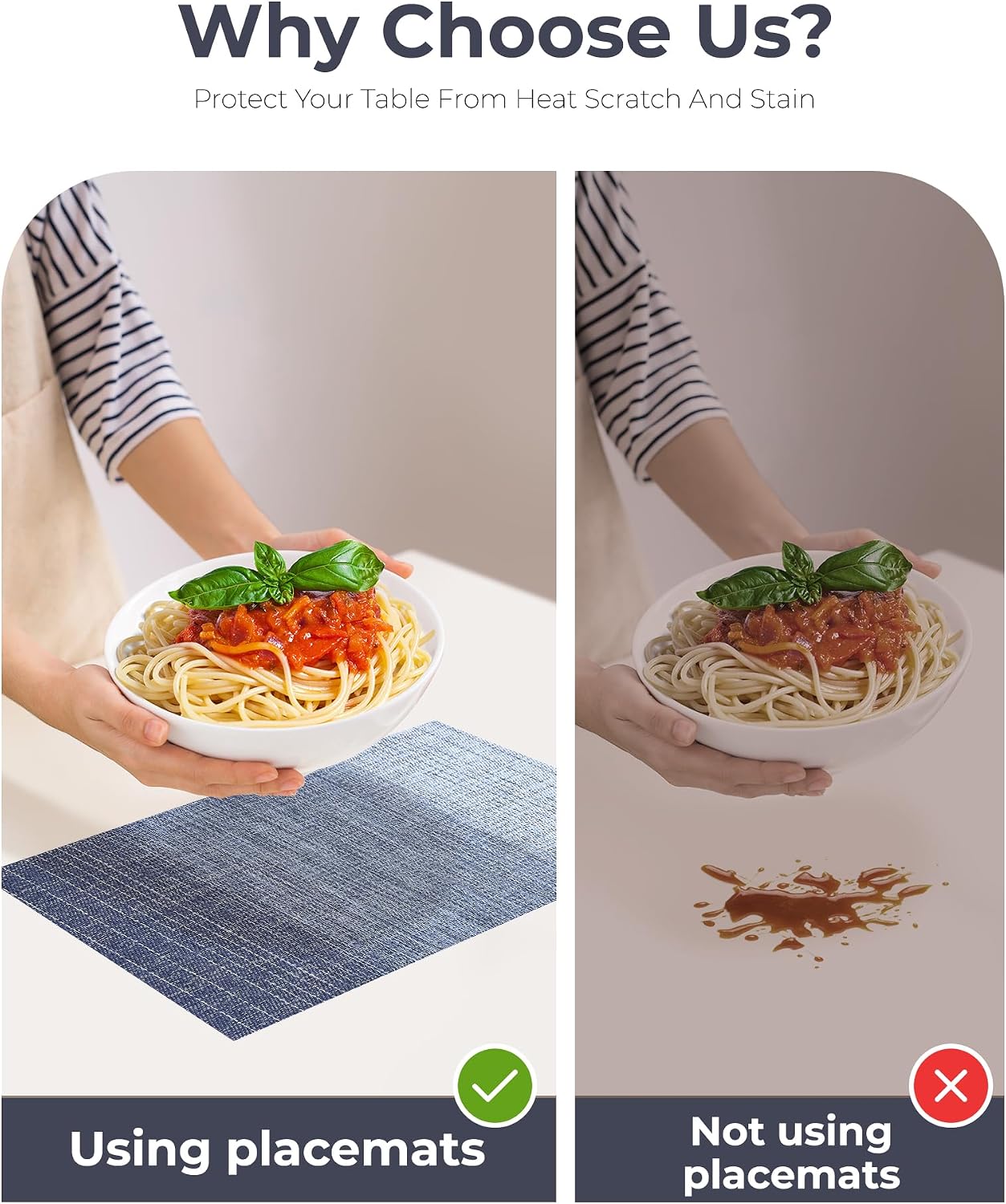 Gradient Blue Woven Placemats / D1- Gradient Blue / Set of 8