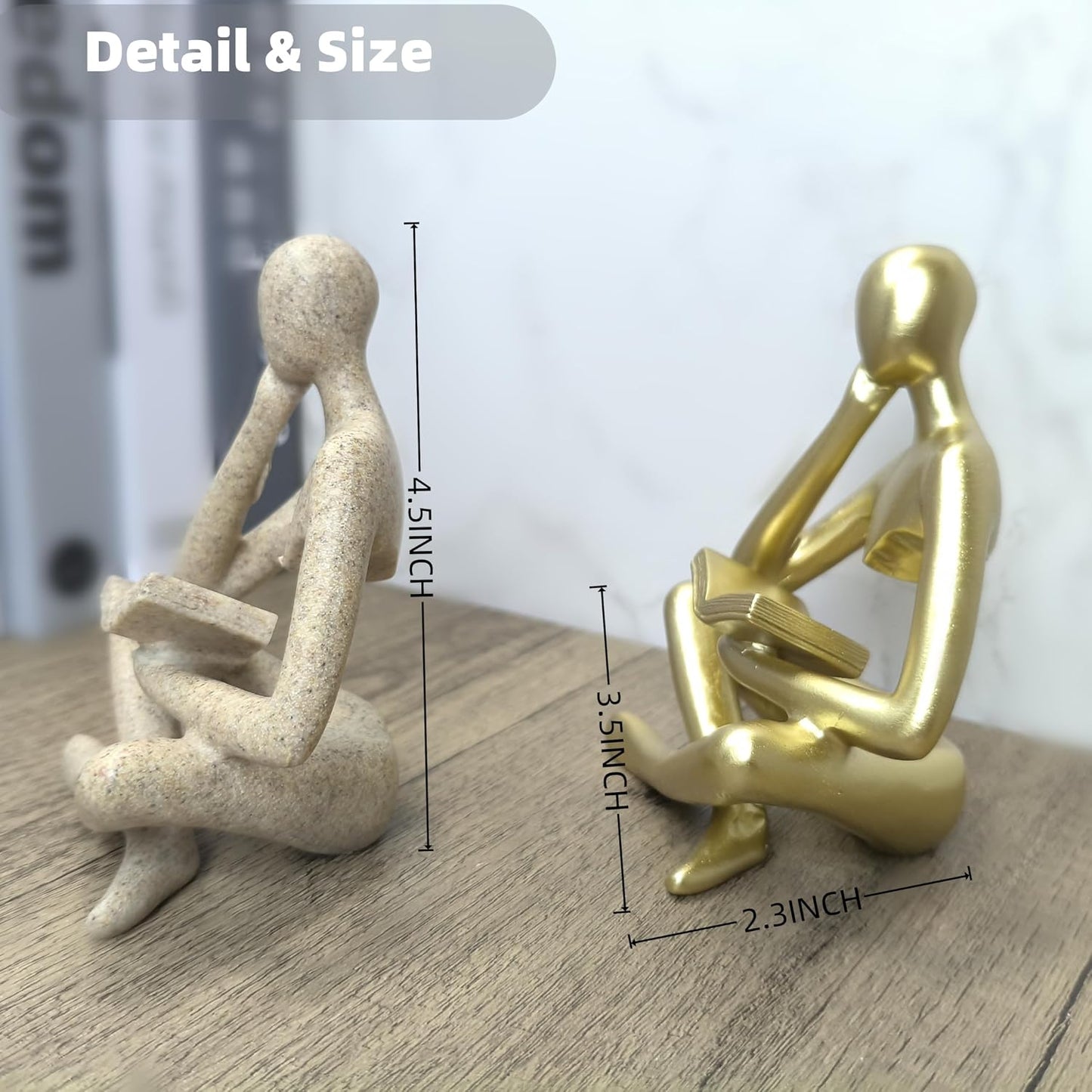 Reading Thinker Statue / Gray