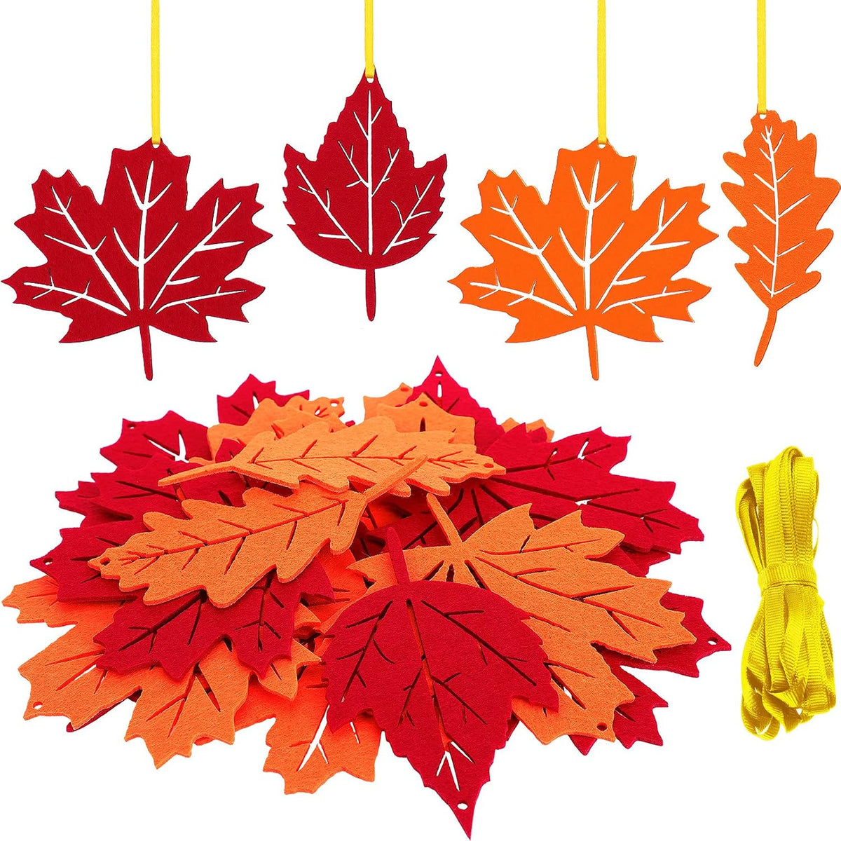 120Pcs Fall Thanksgiving Ornaments, Maple Leaves Vase Filler