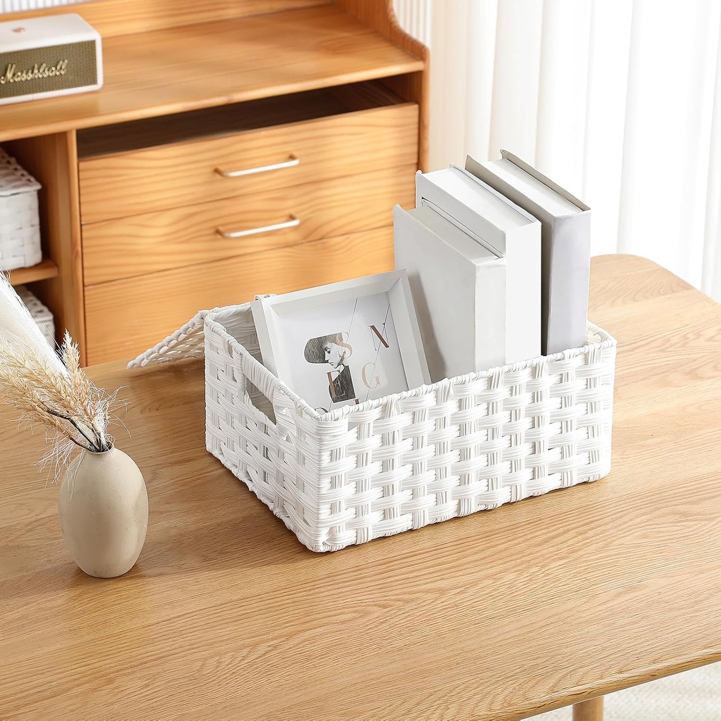 Woven Storage Bins / White