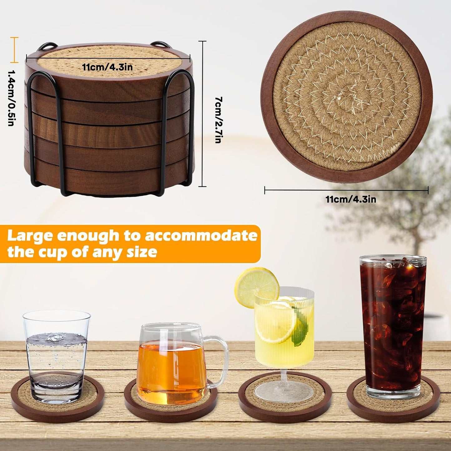 Holder / Absorbent for Kinds of Cups / 4.3 Inch / Set of 5
