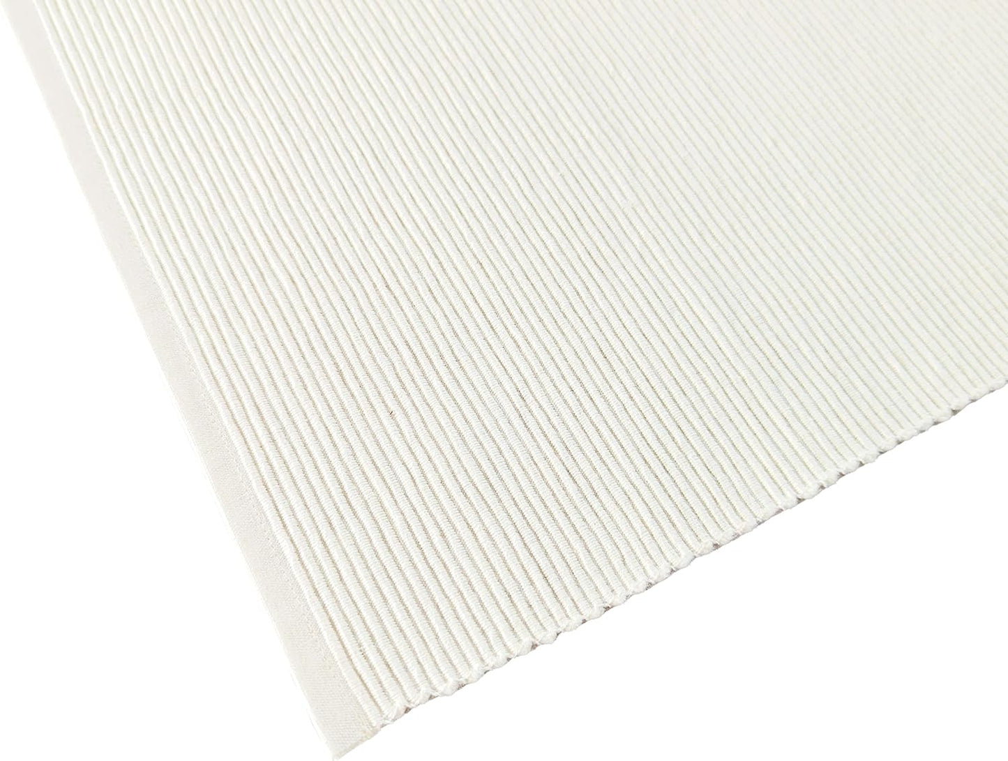 100% Cotton Ribbed Placemats - Set of 8-13 x 19 Inches - Off White - Everyday Cloth Table Mats - Thick Construction