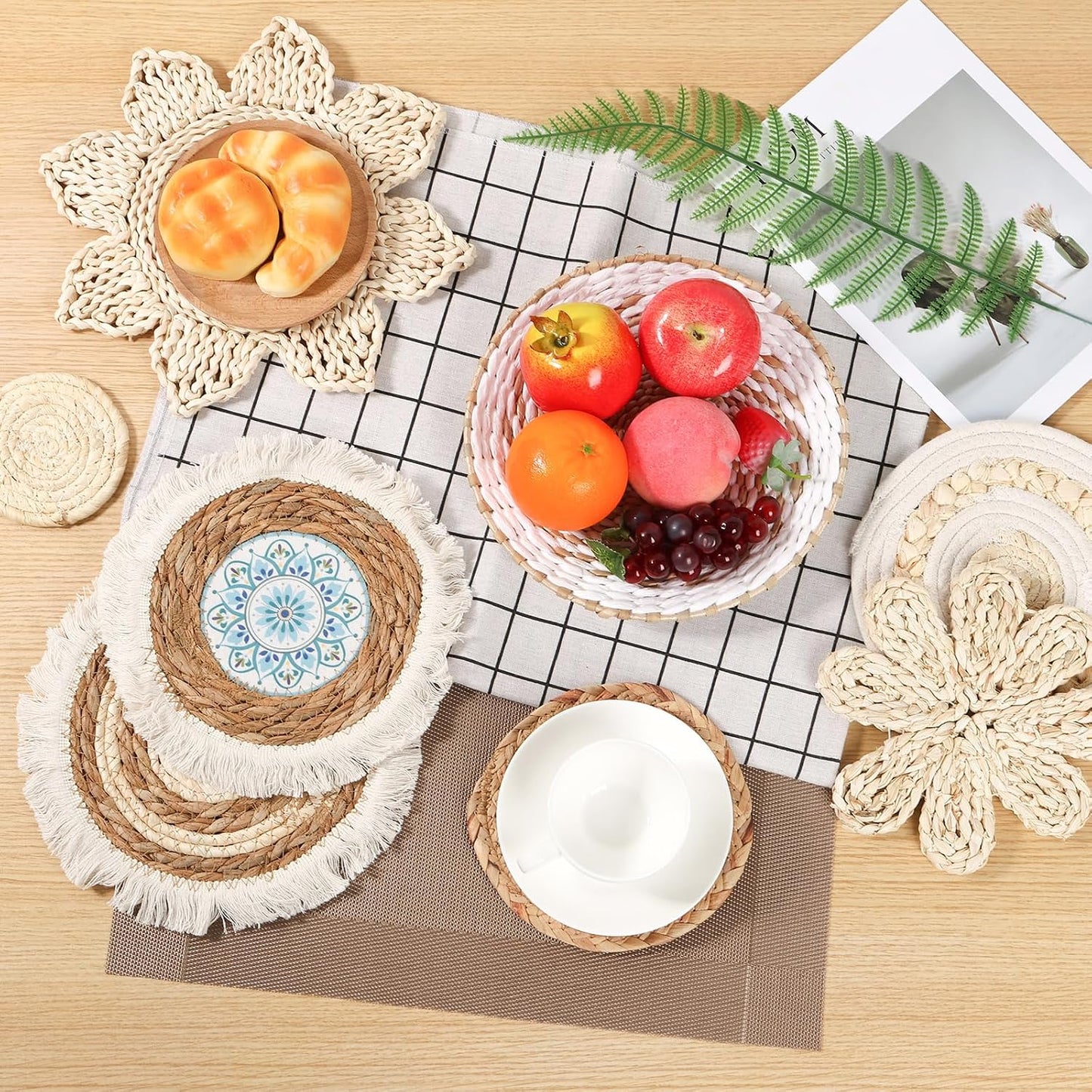 Boho Wall Basket Decor / Set of 8
