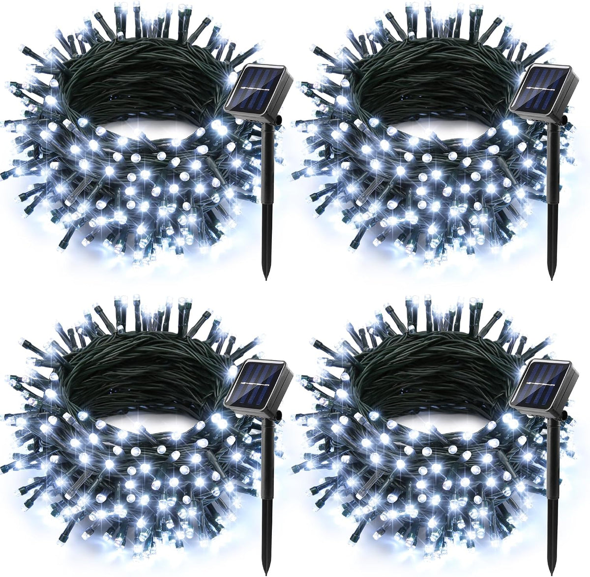 Joomer Solar Christmas Lights Outdoor,4 Pack Total 156FT 400LED, White