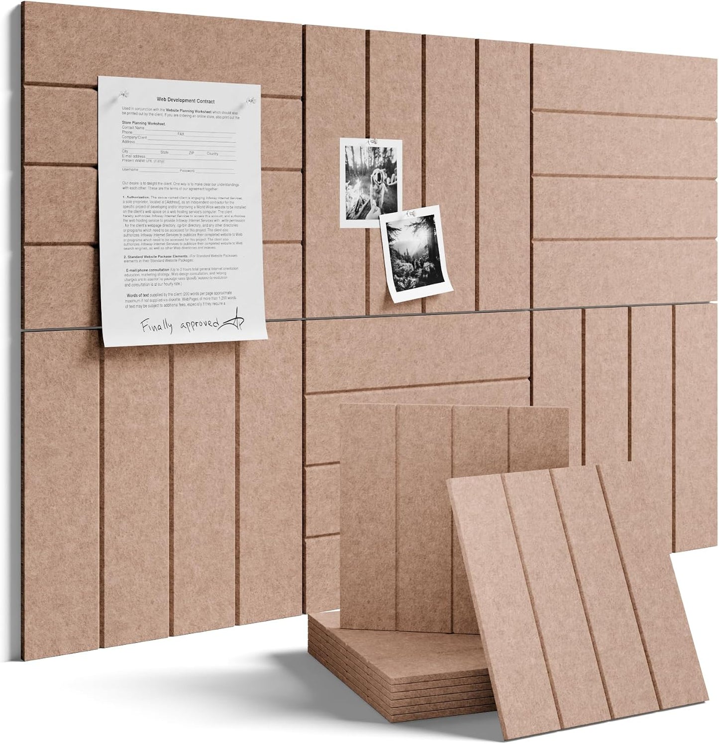 Fluxynara 36" x 24" Large Felt Bulletin Board, Boho