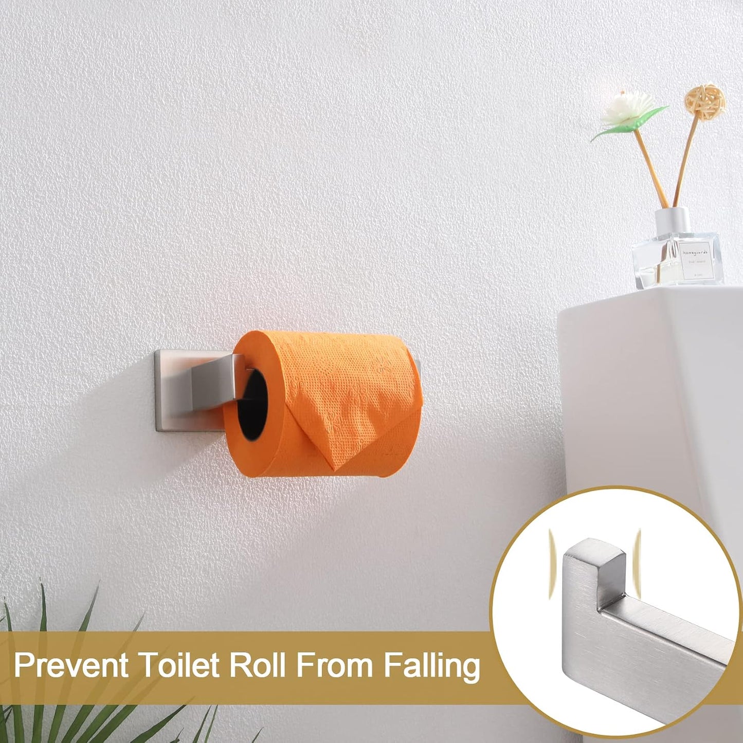 KOKOSIRI Toilet Paper Roll Holder Brushed Nickel Toilet Paper Holder Stainless Steel for Kitchen Bathroom Dispenser