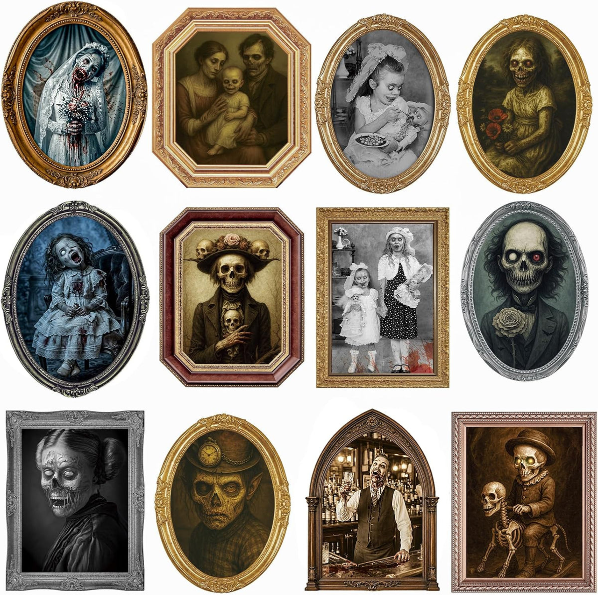 Scary Halloween Party Decoration Indoor Home Wall Decor Props,16Pack