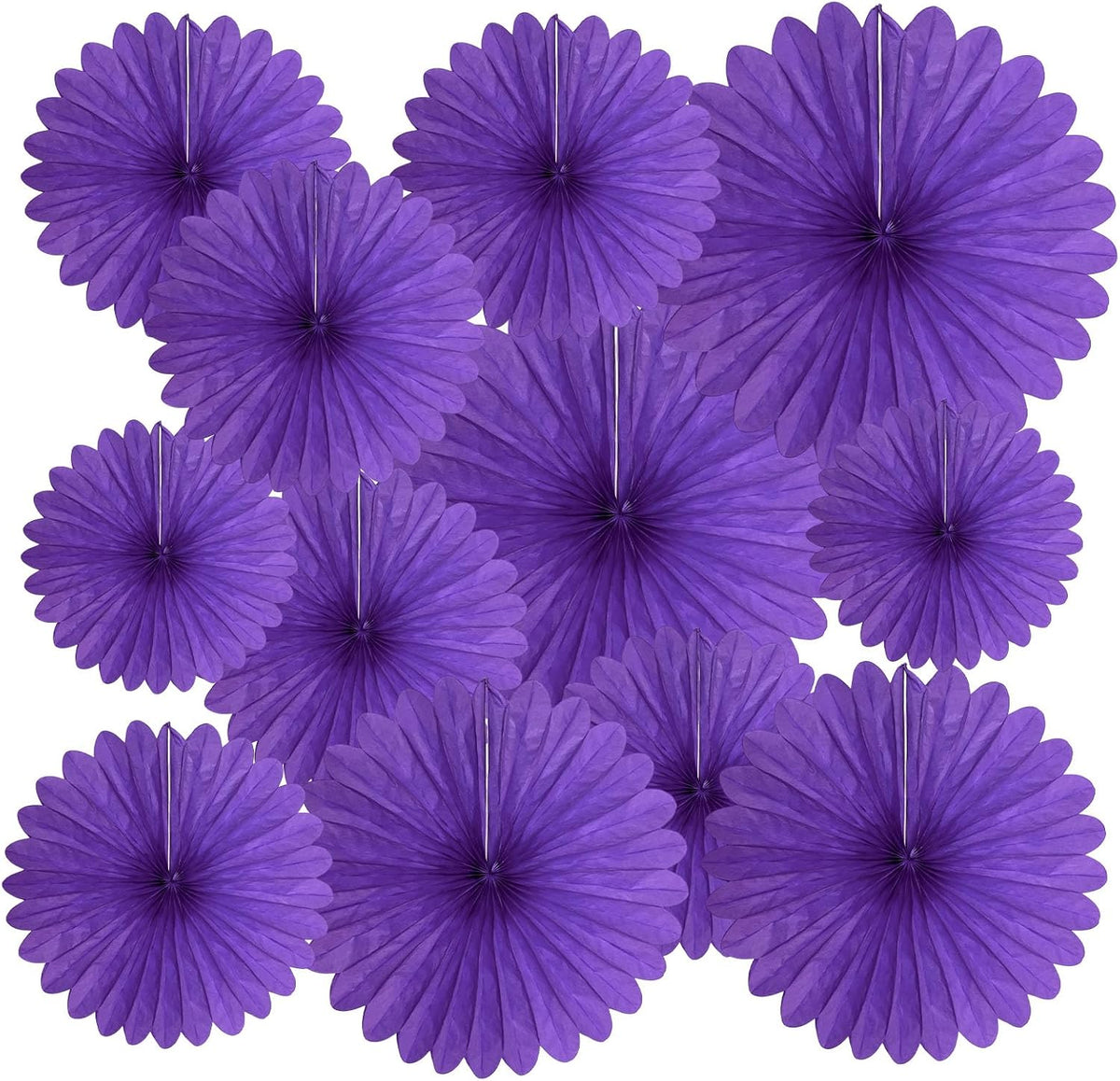 20 Pcs Deep Purple Hanging Paper Fan, Hanging Honeycomb Round Paper Fans for Weddings, Birthdays, Easter, Baby Showers, Classroom, Events Ceiling Party Supplies Decorations